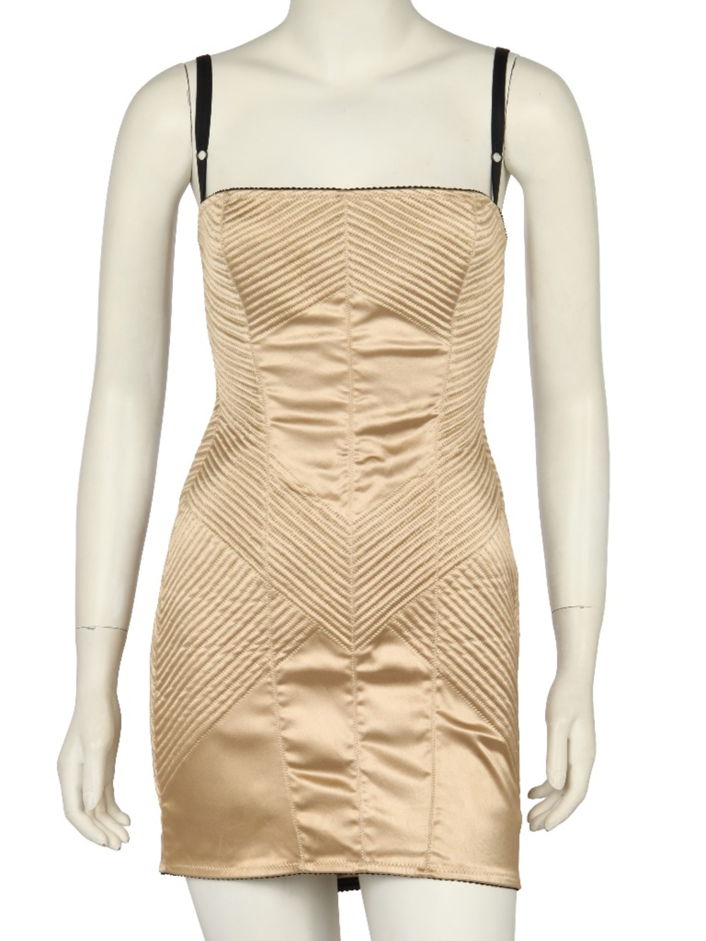 Dolce & Gabbana champagne satin bodycon dress